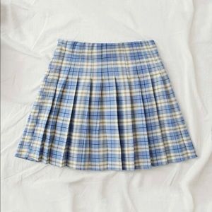 shein plaid high rise pleated skirt!